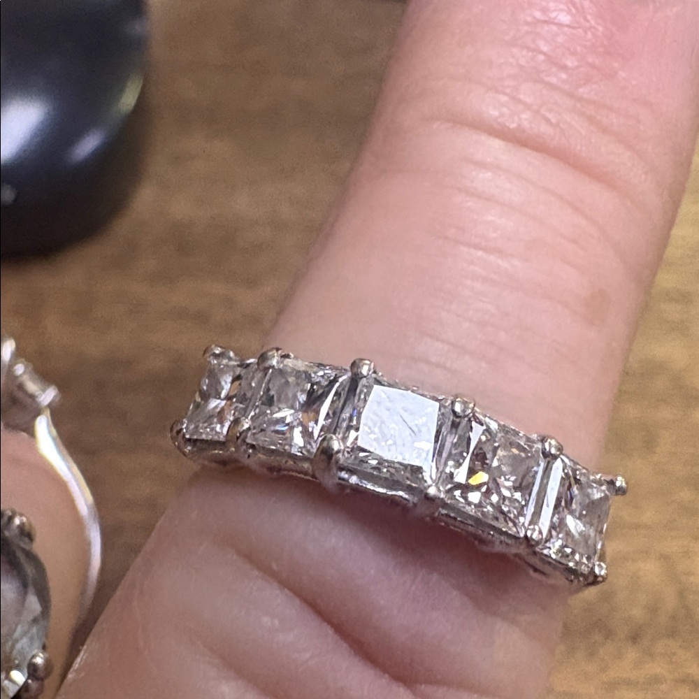 White gold band lab diamonds 2 carat princess cut